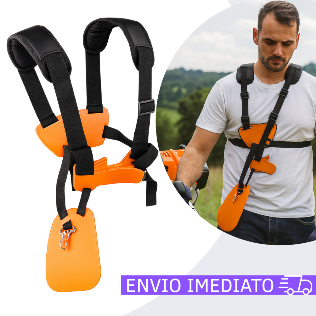 Cinto Colete Duplo Para Roçadeira Stihl Husqvarna Confortável Ajustável Laranja
