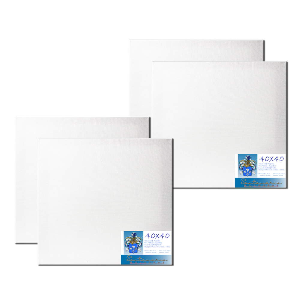 Kit 4 Telas 40x40 Para Pintura Pronta Para Uso 100% Algodão em Oferta na Shopee