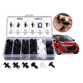 Kit 100 Grampo Presilha Automotiva Prendedor Hibrido De Clipes De Fixação De Peças Pino Parachoque Carro Universal em Oferta na Shopee