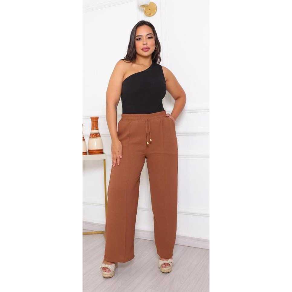 calca duna Calça Feminina Pantalona Duna Folgadinha Cintura Alta com Bolsos e forro, calça pantalona,