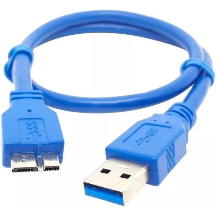 Cabo Para HD Externo Usb X Micro 3.0 - 30 cm Azul Cabo USB 3.0
