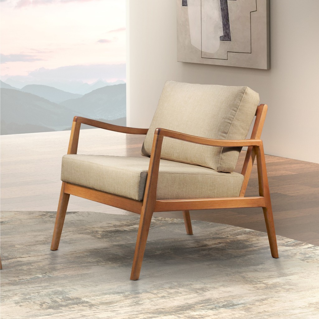 Poltrona Giulia Luxo Madeira Maciça Castellar Móbile em Oferta na Shopee