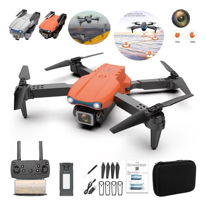 Drone com Dual Câmera 4K HD Profissional Gravação Fotos Wi-Fi Bluetooth Acessórios Incluso