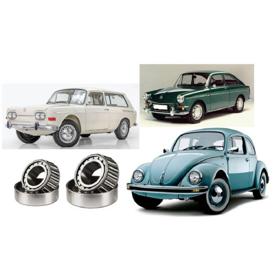 Kit C/ 2 Rolamentos para 1 Roda Dianteira Fusca c/roda 5 Furos Variant TL Karmann Ghia (FuscaD5Furos 30304 + 30305)