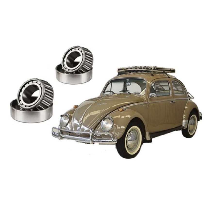 Kit Com 2 Rolamentos p/ 1 Roda Dianteira Fusca c/roda 5 Furos Karmann Ghia TL Variant (FuscaD5Furos 30304 + 30305)