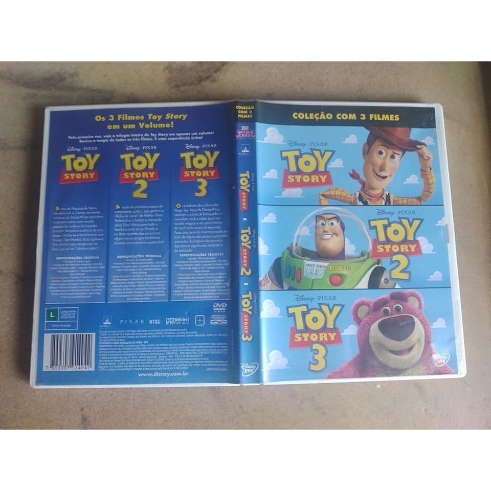 Toy Story Box Com 3 Dvds Disney Filmes Dublados