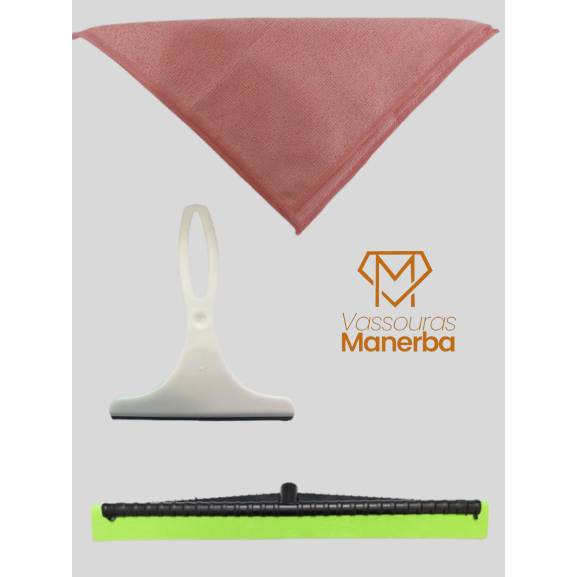 PANO MICROFIBRA COLORIDO COM RODINHO SLIM E RODO PLASTICO 60