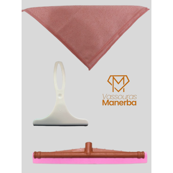 PANO MICROFIBRA COLORIDO COM RODINHO SLIM E RODO PLASTICO 40
