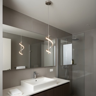 Luminária Pendente Led Prateada Espiral Luz 3em1 Teto Sala Cozinha Lavabo Bivolt 110V/220V em Oferta na Shopee