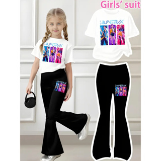 Conjunto Infantil Camiseta+Calça Moletom Estiloso e Confortável Huntrix AZL em Oferta na Shopee