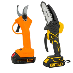 Kit Serra Elétrica e Tesoura 48V Recarregável Portátil