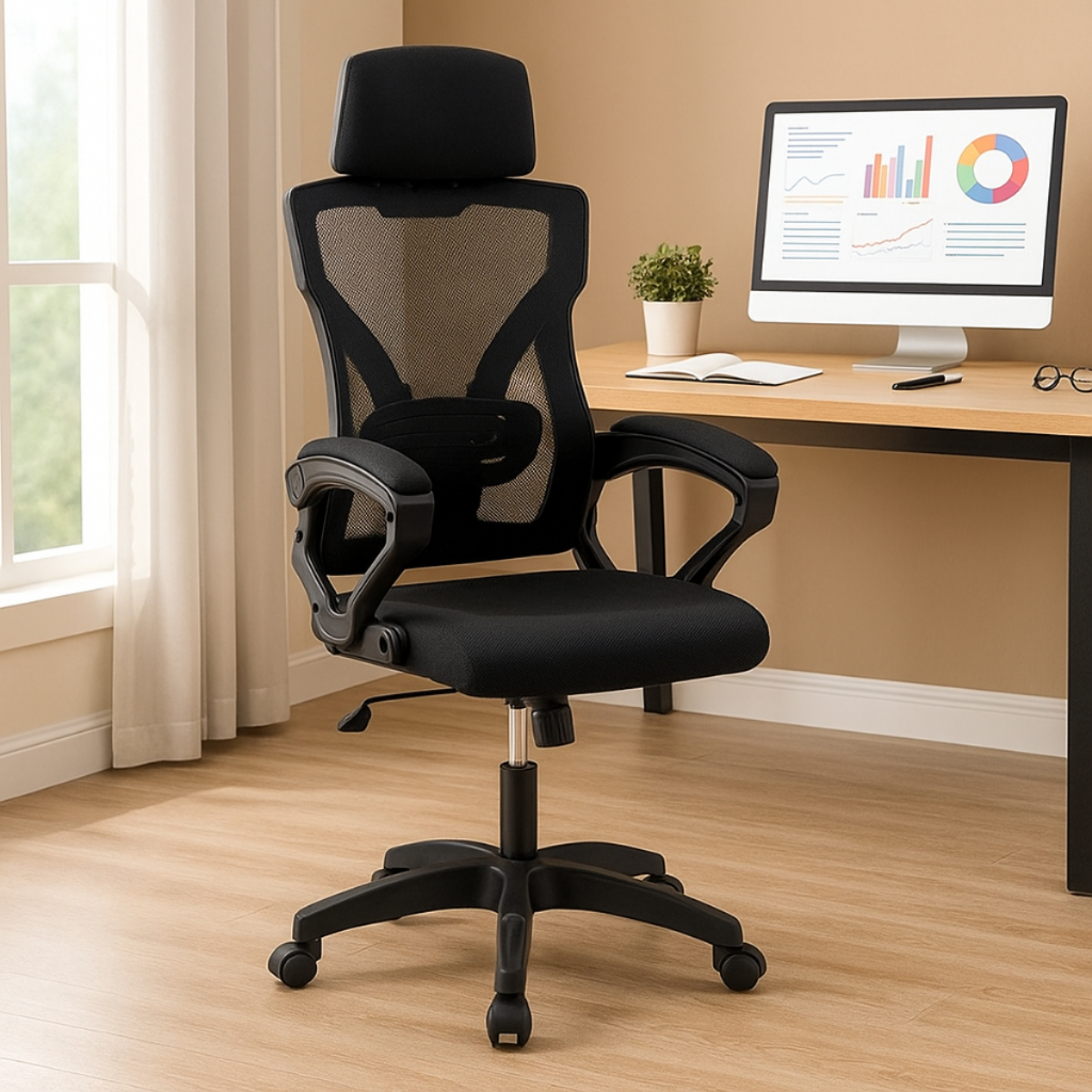 Cadeira Escritório Ergonômica Executiva Preta Giratória Regulável Reclinável Escritório Home Office Gamer Trabalho