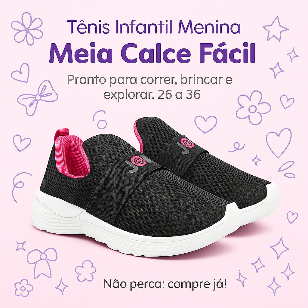 Tênis Infantil Para Menina Joy Kids – Conforto e Estilo Pronta Para Brincar Limpa Fácil - Compre já! em Oferta na Shopee
