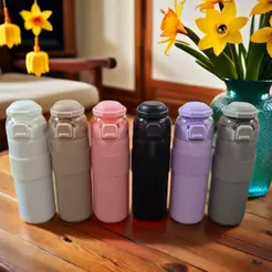 Garrafa Copo Térmica 700ml Inox Academia Esporte Bebida Gelada Com Canudos e 2 Bico