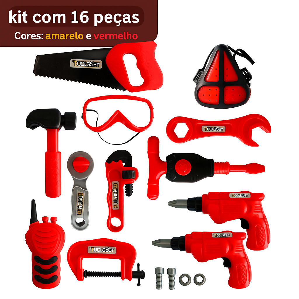 Kit 16 Ferramentas Infantil Ferramentas de Brinquedo Mini Construtor de Brinquedo Divertido Educativo em Oferta na Shopee