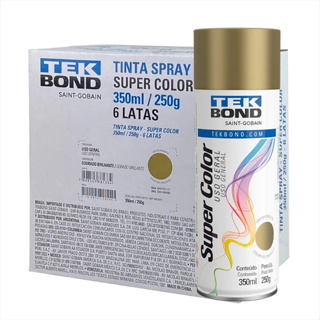 6 Tinta Spray Dourado 350ml - Tekbond em Oferta na Shopee