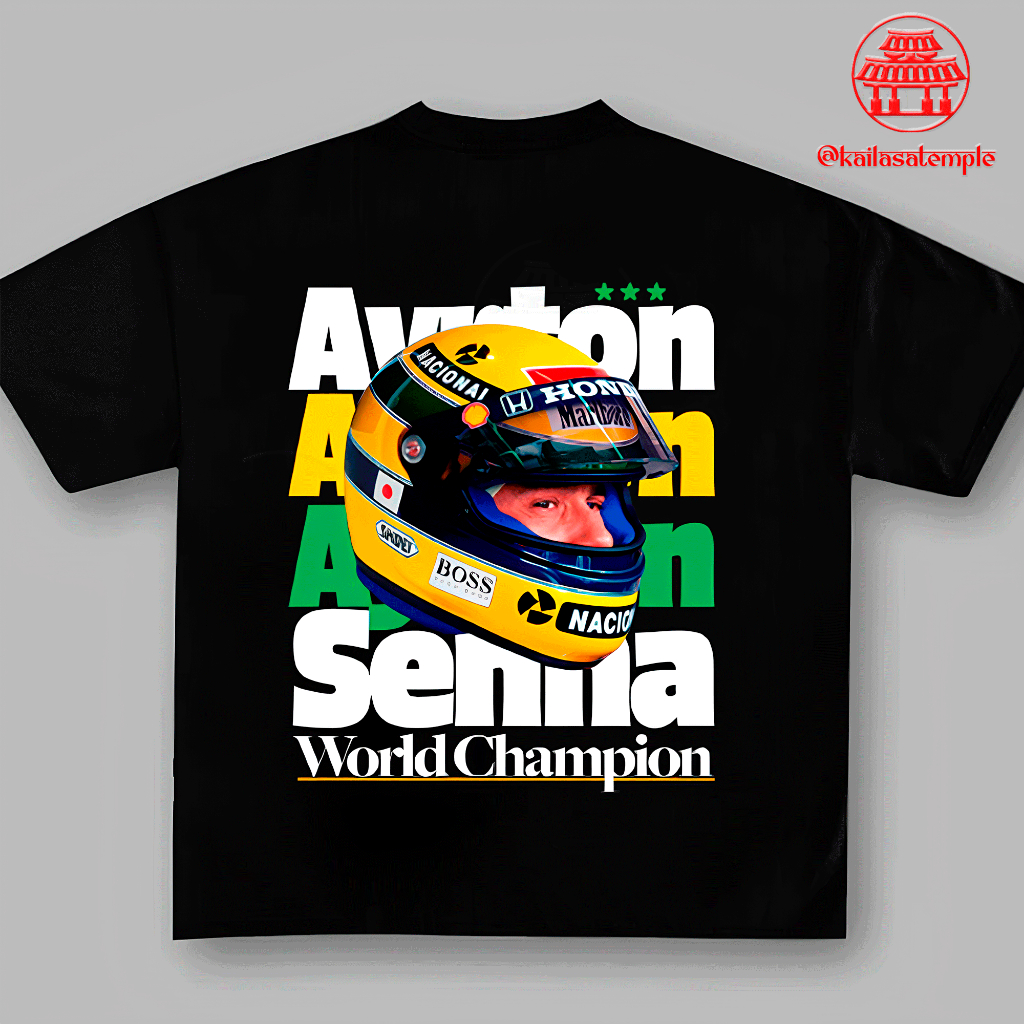 Camiseta Formula 1 Senna World Champion Streetwear Unissex 100% Algodão Premium Oversized em Oferta na Shopee