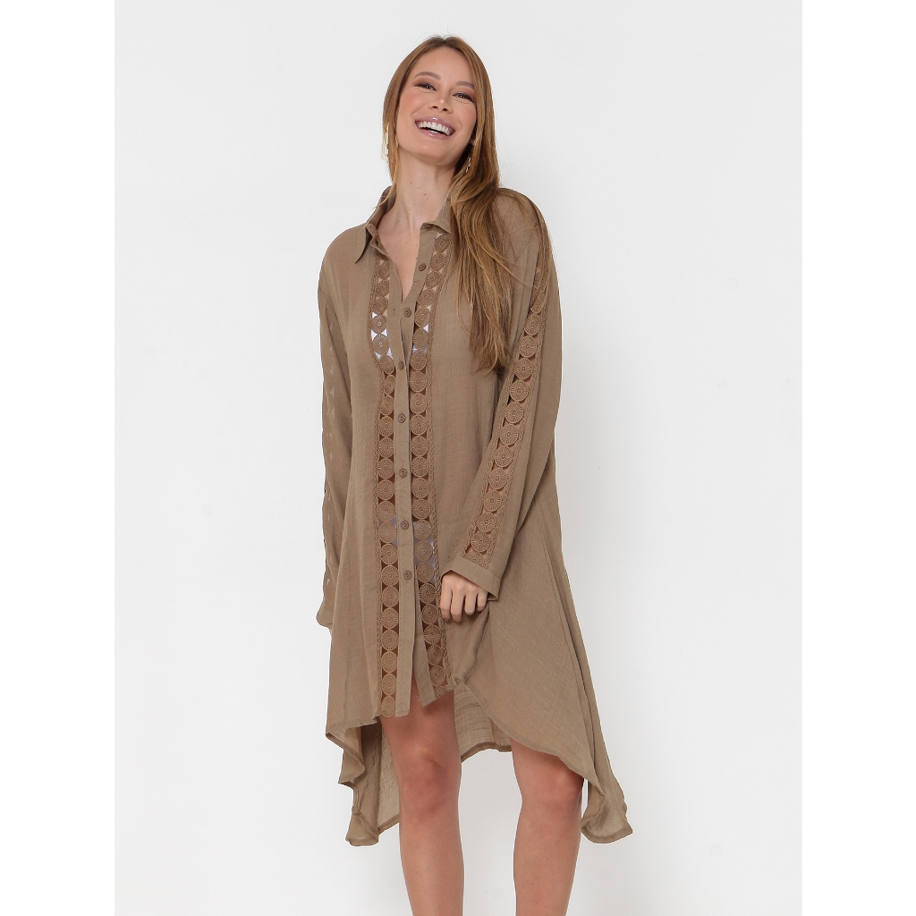 Vestido Elegante MODA PRAIA Com Calda 8032 em Oferta na Shopee