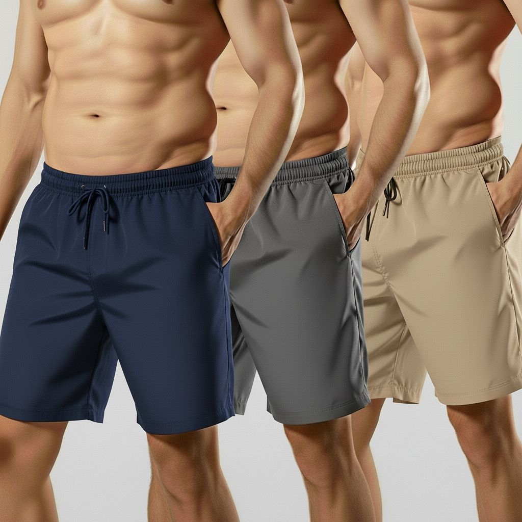 Kit 3 Bermuda Masculina Plus Size Tactel