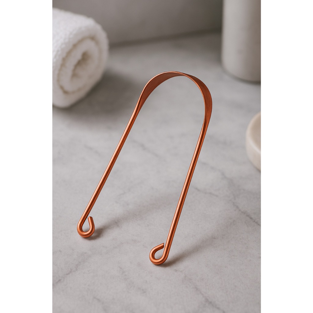 Raspador de Lingua Cobre Puro Ayurveda Higiene Bucal em Oferta na Shopee