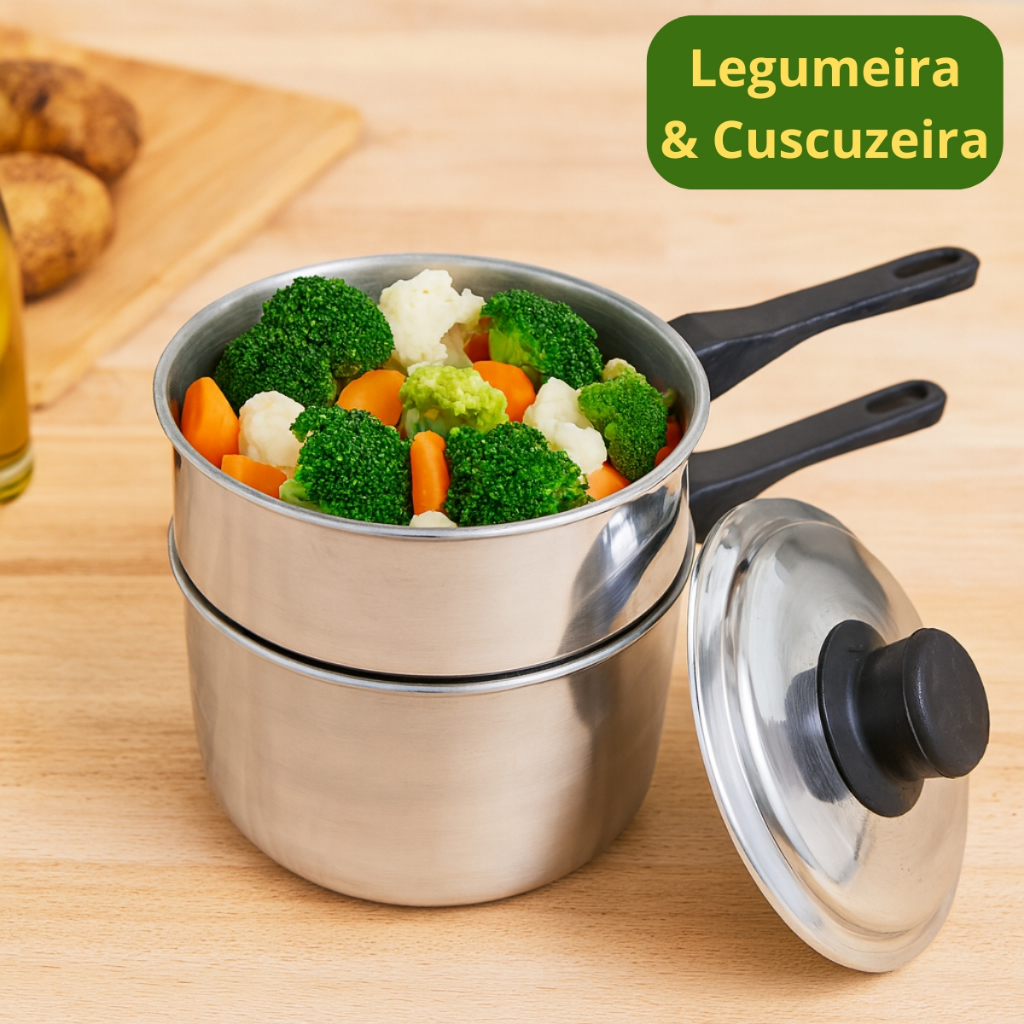 Panelinha 2 Em 1 Cuscuzeiro E Legumeira Cozimento A Vapor CCZ03 em Oferta na Shopee