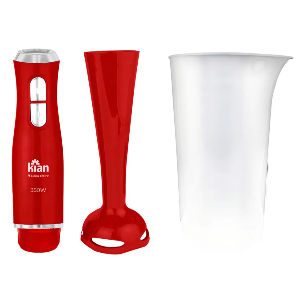Mixer Misturador MIXER 350w 2 Velocidades Com Copo Compacto Leve E Ergonômico 700ml Vermelho Kian -