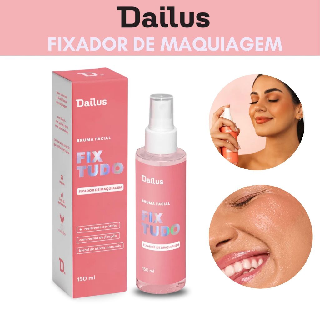 Dailus Bruma Facial Fix Tudo Fixador de Maquiagem Vegano Spray 150ml