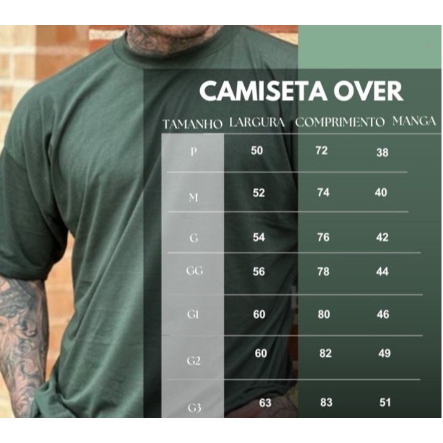 Camiseta Plus Size P ao G3 Básica Masculina 100% Algodão 30.1 Lisa