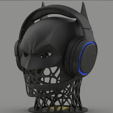Suporte Headset Batman  Setup Nerd Colecionável Impressão 3D Preto Gamer Decoração.