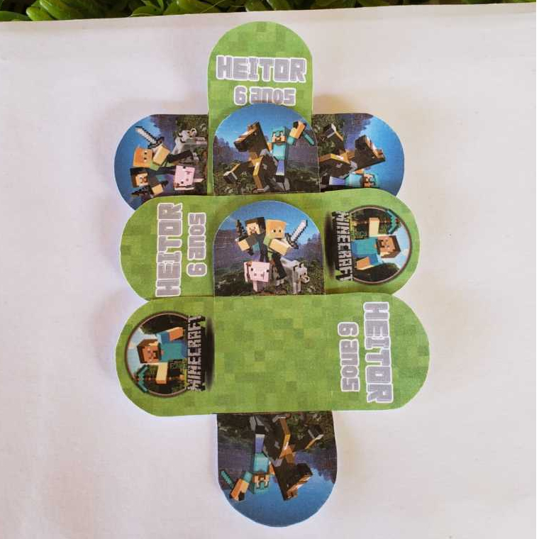 Forminha para Doce e Brigadeiro Minecraft - Forminhas Personalizadas Minecraft - Festa Aniversário