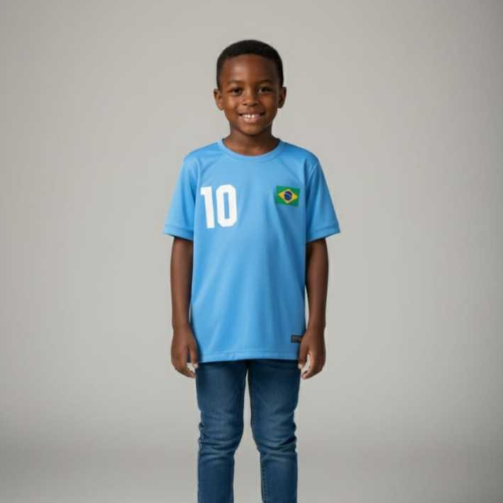 Camiseta Unissex Brasil Infantil Juvenil Bandeira Brasil Sport Futebol Casual Diversas Cores Azul