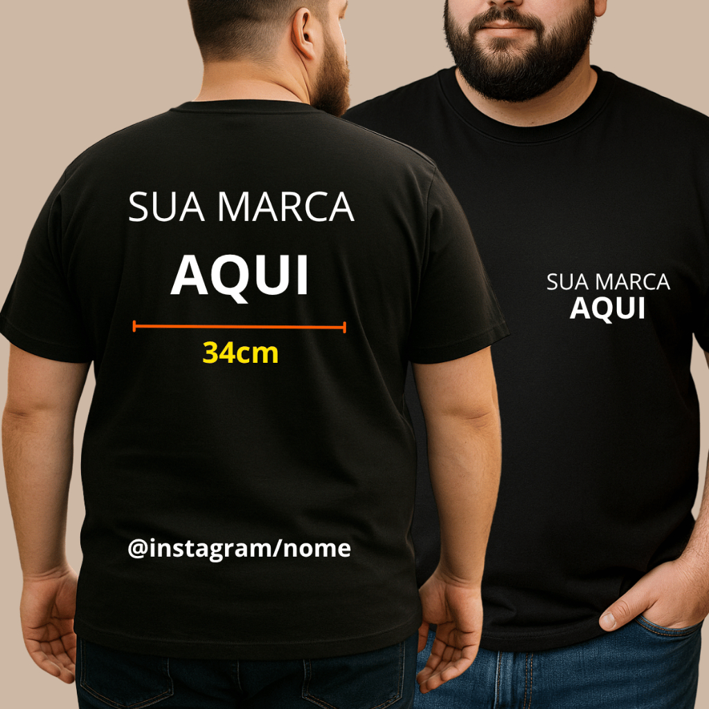 Camiseta Unissex 100% Algodão Personalizada – Uniforme Empresa | Do G1 ao G5 | Plus Size – SUA MARCA AQUI
