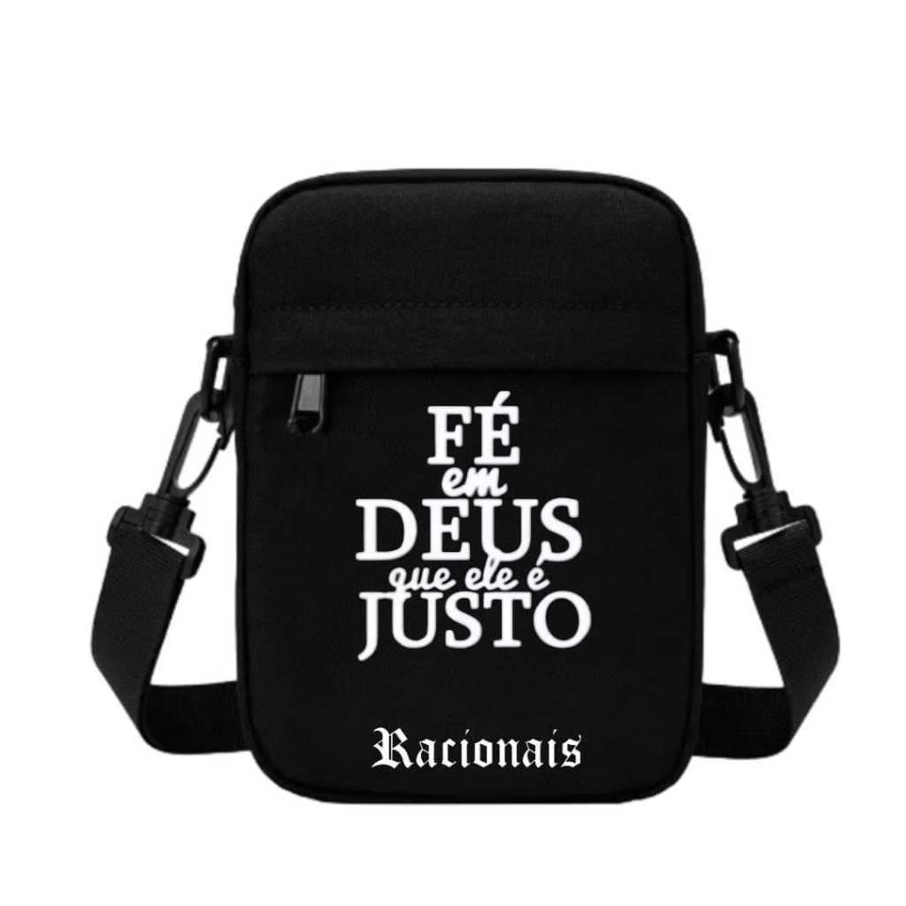 Bag Masculina Shoulder Bag Estampada Transversal Unissex Mini Bag Promoção Lançamento Racionais