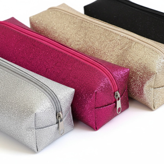 Estojo Glitter ✨estojo de lápis / estojo de make estojo escolar glitterizado varias cores com ziper em Oferta na Shopee