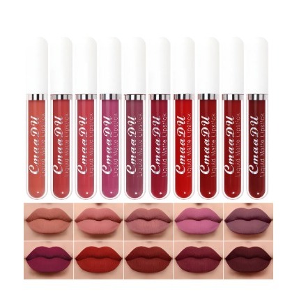 Kit De Batom Brilho Labial Líquido Prova De Água Matte Cmaadu 10 Peças em Oferta na Shopee