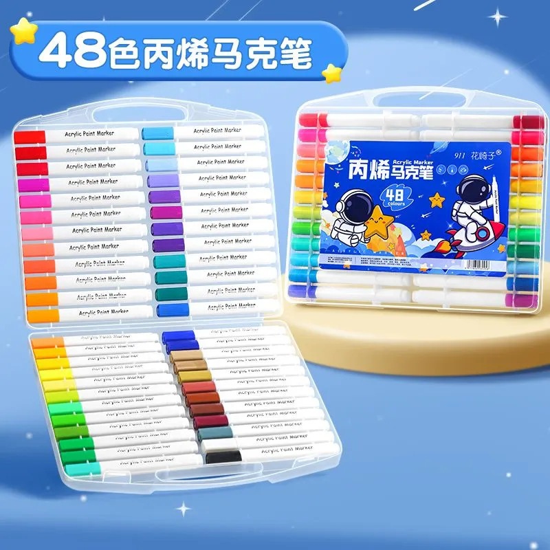 Marcadores acrílicos coloridos 12/24/36/48/à prova d'água, pincéis especiais, canetas coloridas-novo