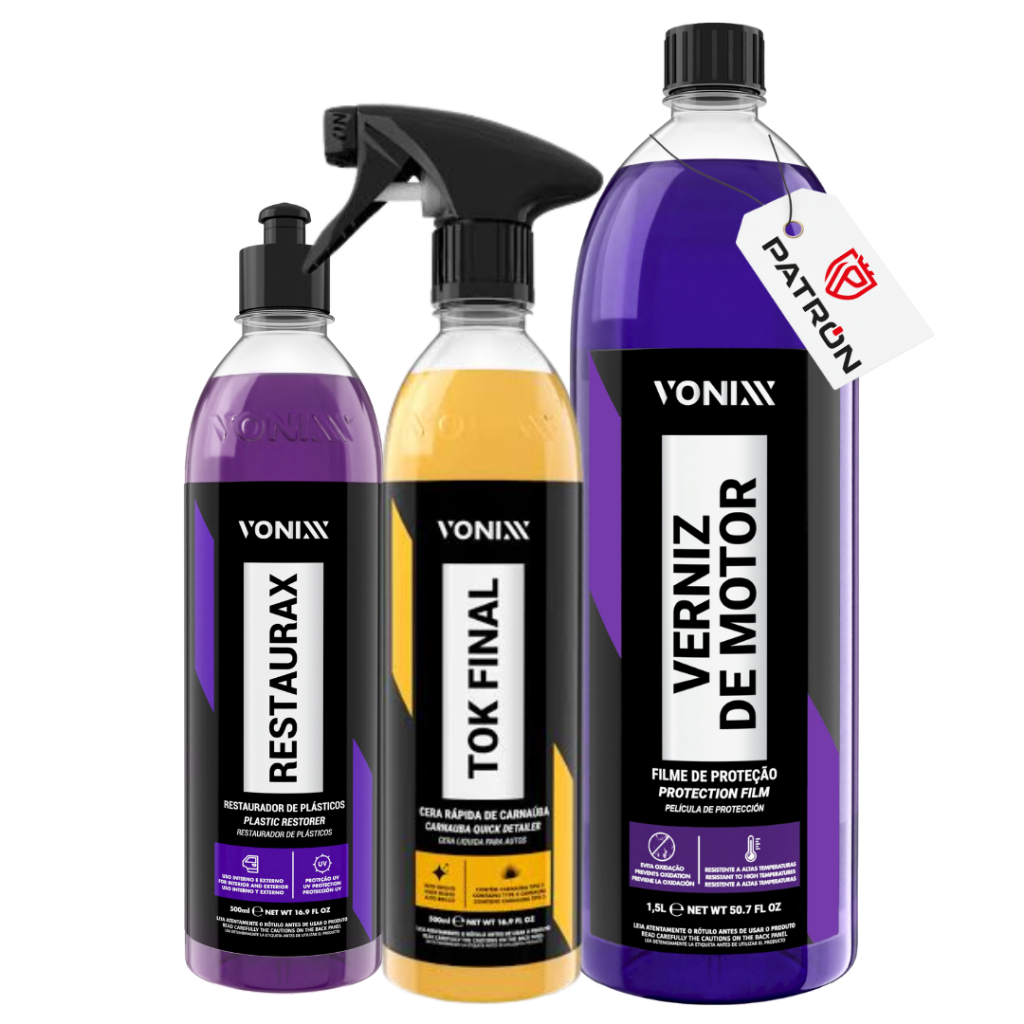 Kit Vonixx Proteção e Brilho para Jetski Verniz de Motor + Tok Final + Restaurax