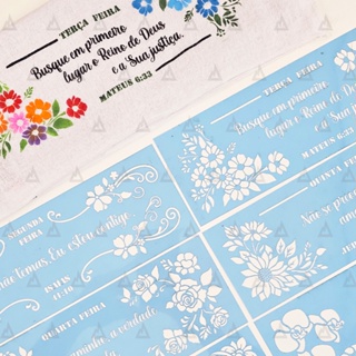 Coleção Semaninha Biblica com 7 Stencils em Oferta na Shopee