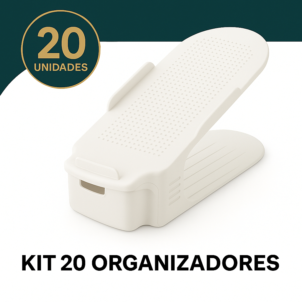 Kit 20 Organizadores De Sapatos Saltos e Tênis Com Regulagem de Altura Branco em Oferta na Shopee