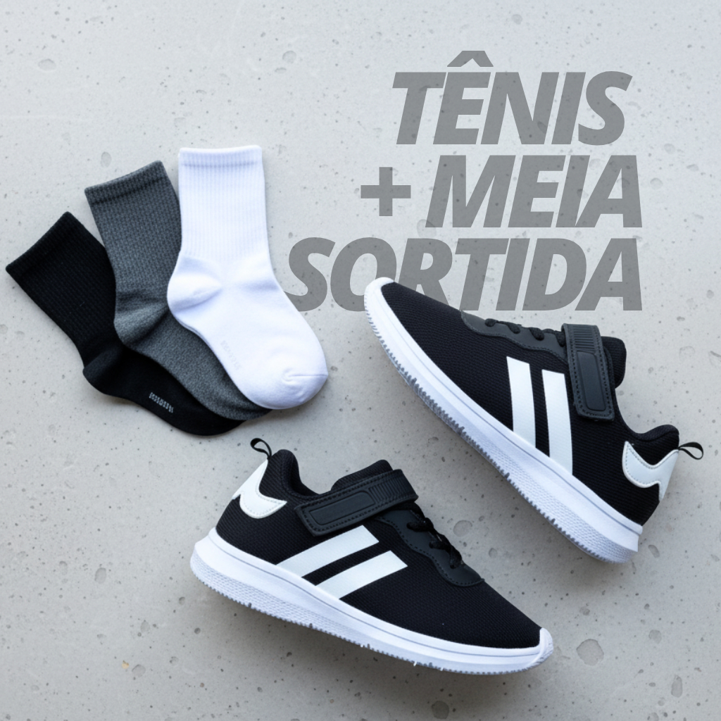 Kit Ténis Infantil Masculino Esportivo Macio Menino Kids Velcro em Oferta na Shopee