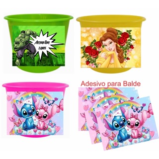 🔥 20 a 40 Rotulo Adesivo Personalizado para Baldinho – No Tema da Sua Festa! em Oferta na Shopee