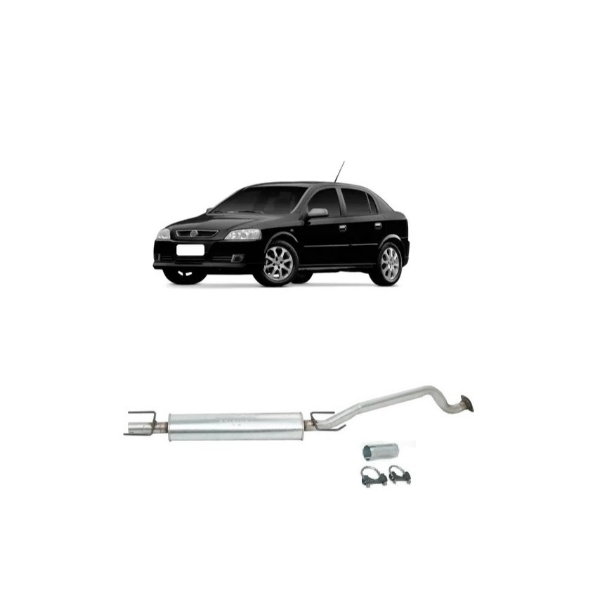 Escapamento Astra Hatch/Sedan Abafador Intermediário 2001 até 2011
