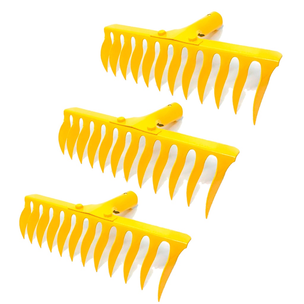 Ancinho Rastelo Deste De Metal Resistente Jardinagem 12 Dentes Em Metal Sem Cabo Oz