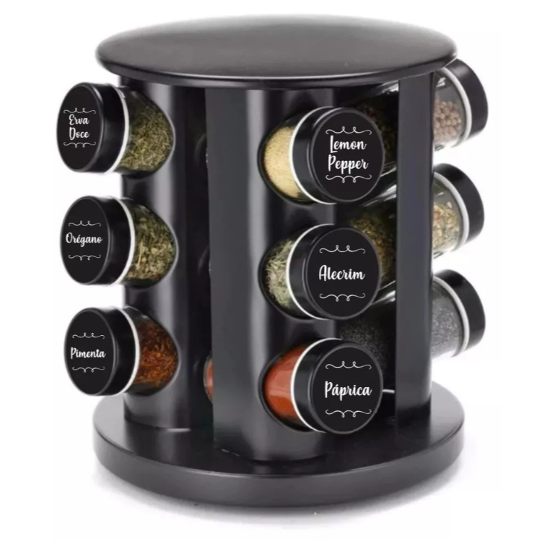 36 Etiquetas para Potes de Condimentos Temperos Mantimentos 3,8x3,8cm