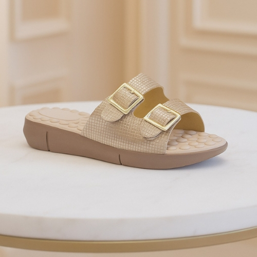 Chinelo Feminino Ortopédico Massageador Confortável Brilho Macio Antiderrapante Dia a Dia