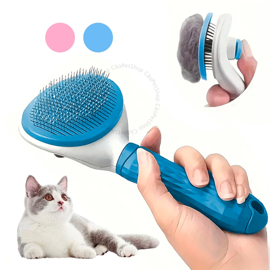 Escova Removedora Tira Pelos Pets Cães e Gatos Paws Rasqueadeira Automática Pente