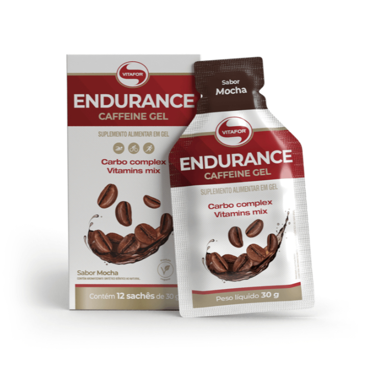 Endurance Caffeine Gel Suplemento Alimentar em Gel 12 Sachês de 30g cada - Vitafor em Oferta na Shopee