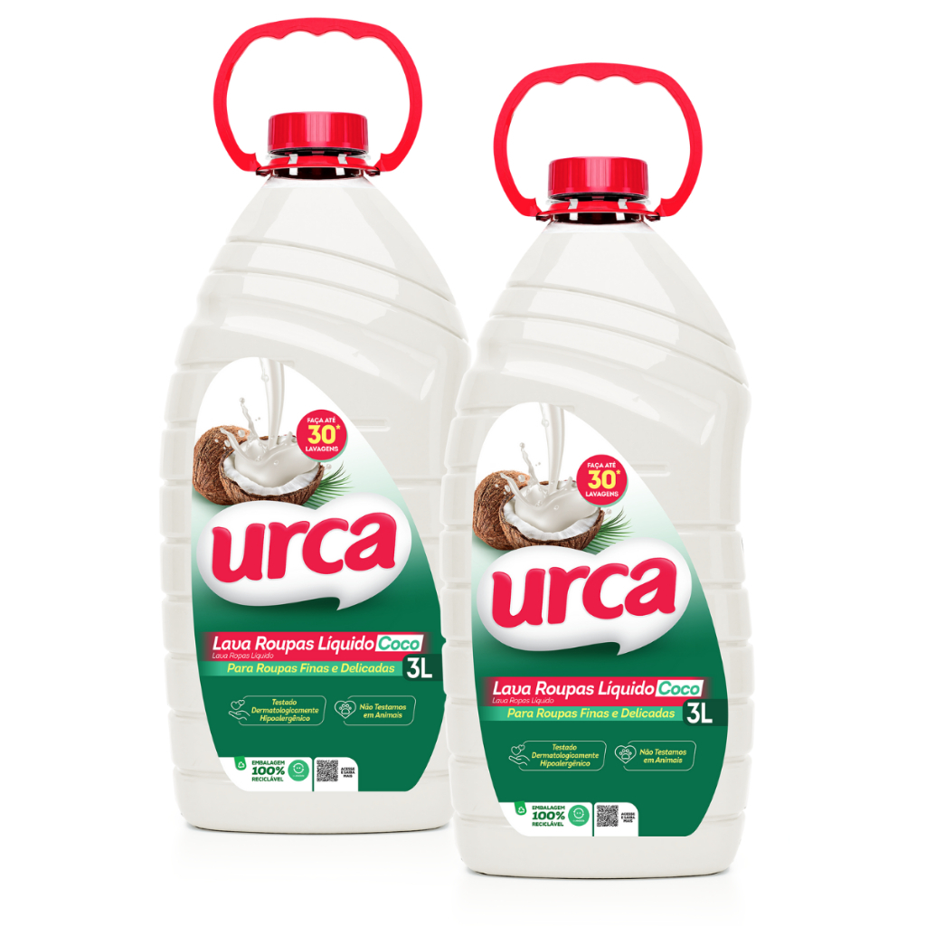 Kit 2 Lava Roupas Liquido Coco Urca 3L