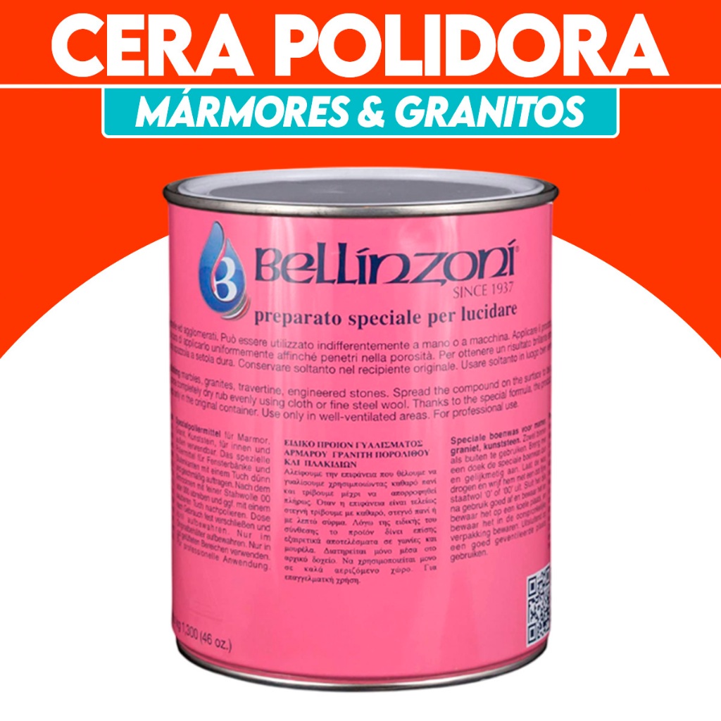 Pasta de Polimento Mármores e Granitos Incolor 350gr Bellinzoni - Pedras em Gera