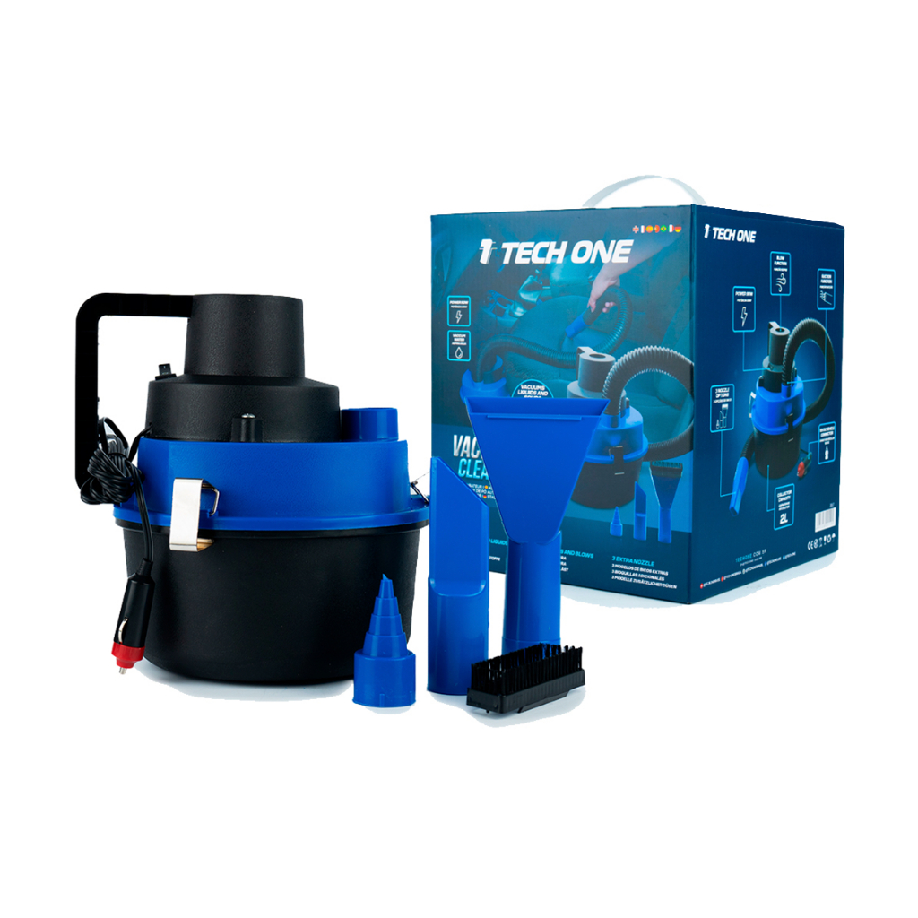 ASPIRADOR AUTOMOTIVO TECH ONE 12V PÓ E LIQUIDO 90W